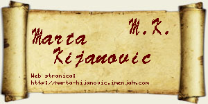 Marta Kijanović vizit kartica